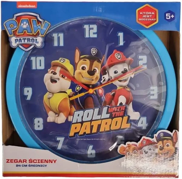 Zegar ścienny dziecięcy Psi Patrol 24 cm