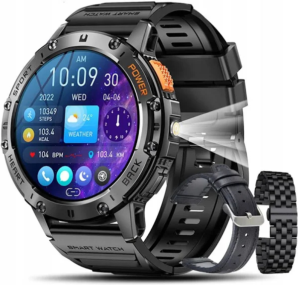 Smartwatch Zegarek Bluetooth Monitorowanie Tętna I Ciśnienia Krwi Z Latarką