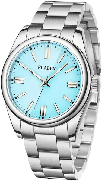 Luksusowa marka zegarek męski tarcza modne niebieskie zegarek ze stali nierdzewnej biznesowy