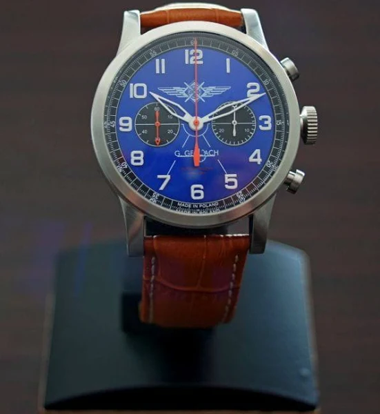 G. Gerlach Pilot chronograf niebieski / zegarek męski