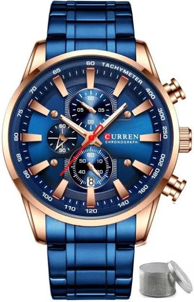 Zegarek męski Curren stalowy Chronograf Box Grawer