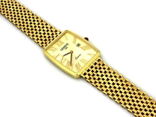 Złoty męski zegarek prostokąt pr585