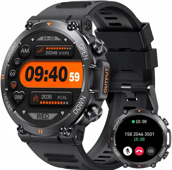 Uniwersalny Smartwatch Inteligentny Zegarek Dla Mężczyzn Zewnętrzny Wodoszczelny Ekran Dotykowy