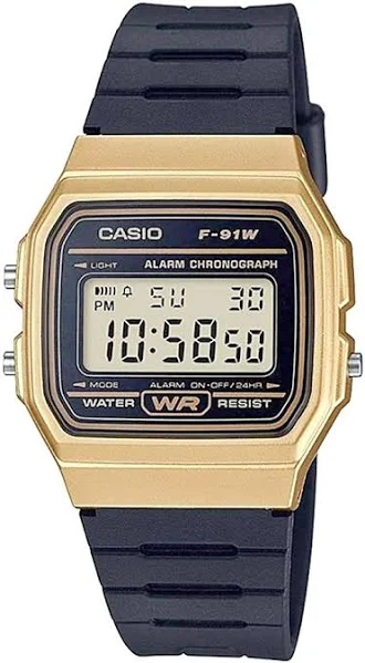 Zegarek Męski Casio Cyfrowy Czarny Złoty Pudełko