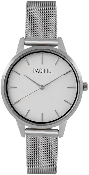Pacific Srebrny damski zegarek z bransoleta mesh Pacific X6207-01