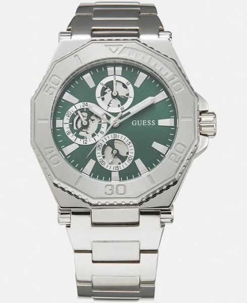 Guess Prime Zegarek, Męski, Rozmiar: One Size, Srebrny