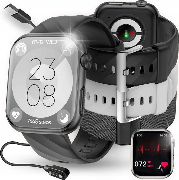 Smartwatch Dla Seniora Pomiar Glukozy Ciśnienie Tętno Temperatura Tlen Ekg