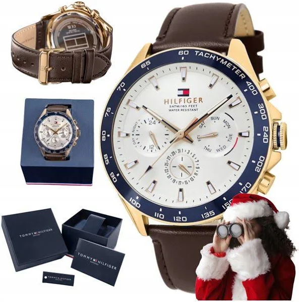 Męski Zegarek Tommy Hilfiger Brązowy Na Pasku