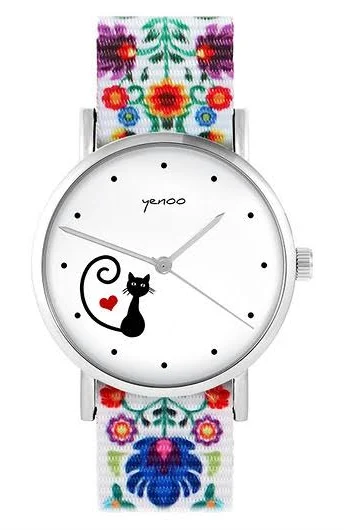 Yenoo zegarek kotek serce
