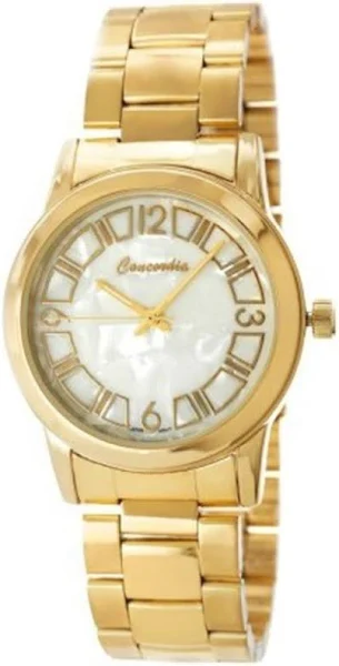 SAXO Złoty klasyczny damski zegarek z bransoletą Concordia CDBA39