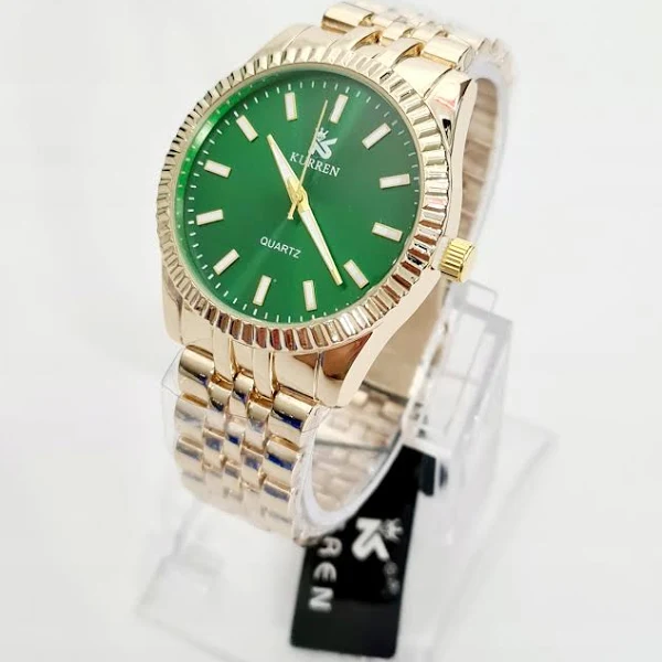 Klasyczny Modny Elegancki Złoty Zegark Kurren Bransoleta Kwarcowy Stal Nierdzewna Prezent Na Dzień Kobiet