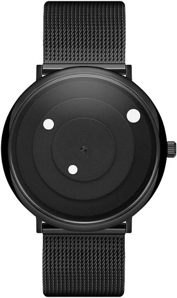 Seizmont Instant Minimalistyczny zegarek czarno-biały z siatkową bransoletą