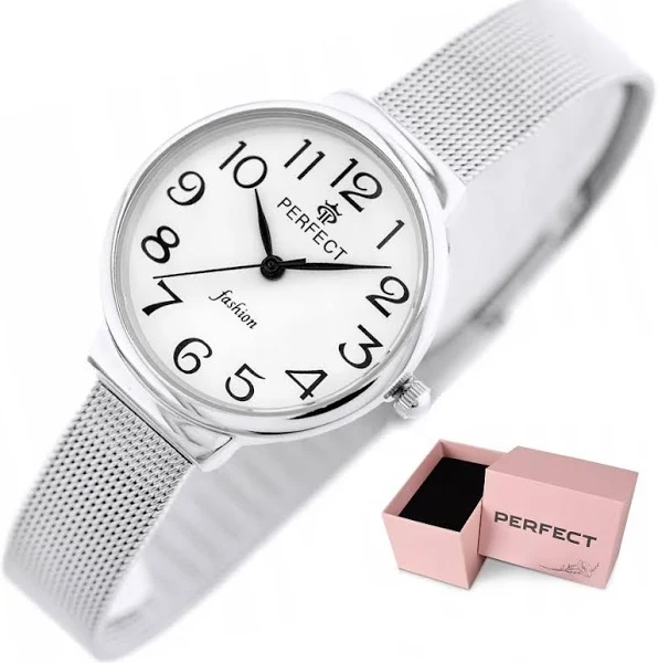 Zegarek damski Perfect Rita +box +grawer cyfry czytelny klasyczny mesh