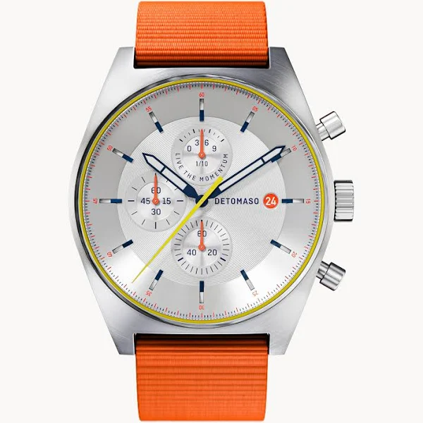 Zegarek męski Srebrno-Biały Chronograf obudowa ze stali chirurgicznej