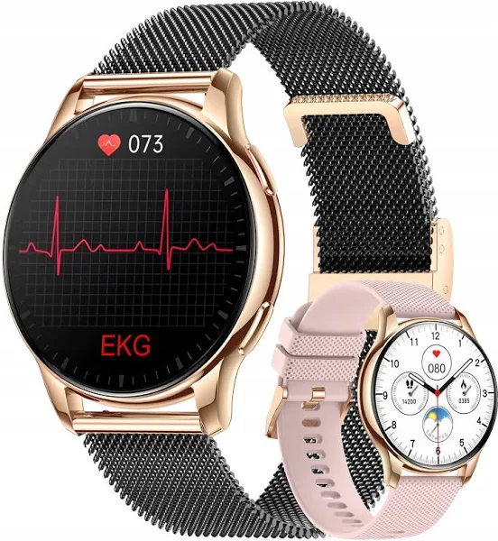 Zegarek Damski Smartwatch Amoled Ekg Pomiar Cukru Ciśnienie Temperatura