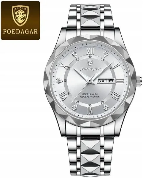 Poedagar 615 New Waterproof Glow Męski luksusowy zegarek z datownikiem