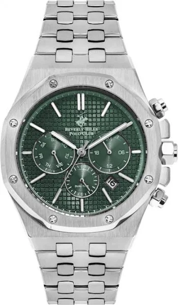 Beverly Hills Polo Club Zegarek męski BEVERLY HILLS BP3051X.370 zielony fashion
