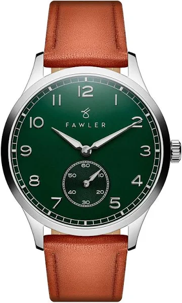Fawler Adrien Zegarek ze stali nierdzewnej z zieloną emalią
