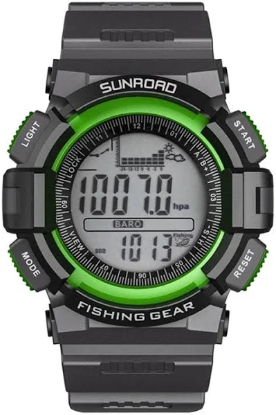 Cyfrowe męskie zegarki wędkarskie głębokość wody Monitor temperatury wysokościomierz kompas barometr
