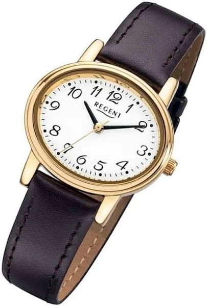 zegarek na rękę Regent brązowy F-577 damski analogowy zegarek kwarcowy URF577