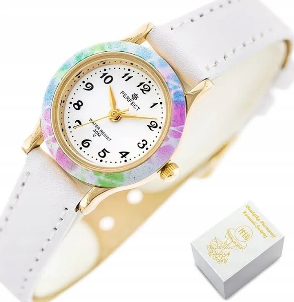 Zegarek Perfect dla dziewczynki Na Komunię +box +torebka +grawer