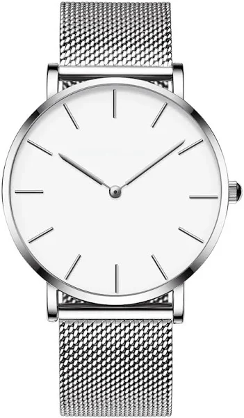 Hannah Martin Ultra cienki zegarek kwarcowy męski zegarek siatkowy ze stali nierdzewnej mężczyźni