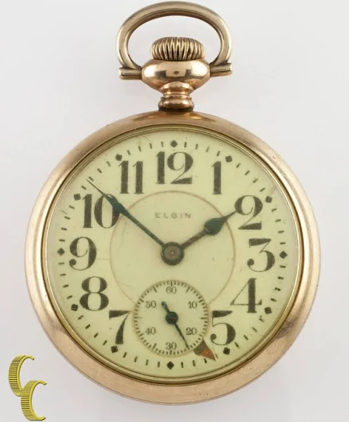 Elgin Gold Filled "father Time" Open Face Zegarek Kieszonkowy Rozm