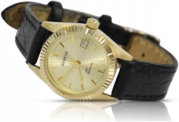 Złoty zegarek damski 14k 585 Geneve lw020ydy
