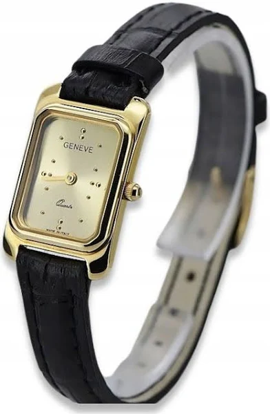 Prześliczny 14K 585 złoty damski zegarek Geneve lw003yd