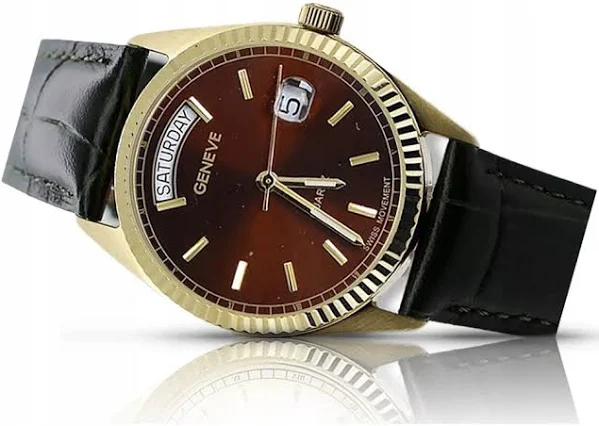 Złoty zegarek męski damski 14k 585 Geneve mw013ydg