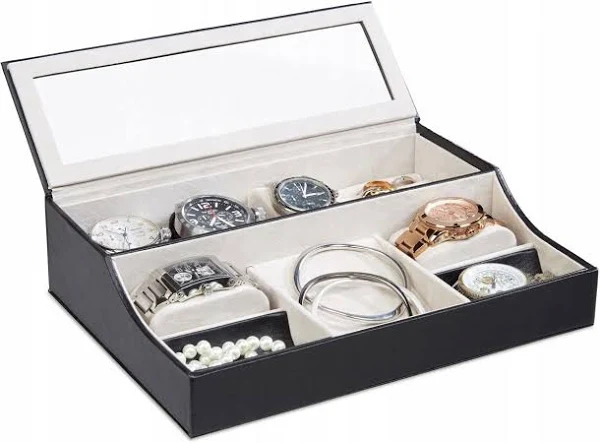 Szkatułka Pudełko Etui Na Zegarki i Biżuterie