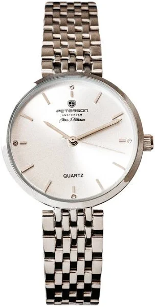 Modny analogowy zegarek damski Peterson