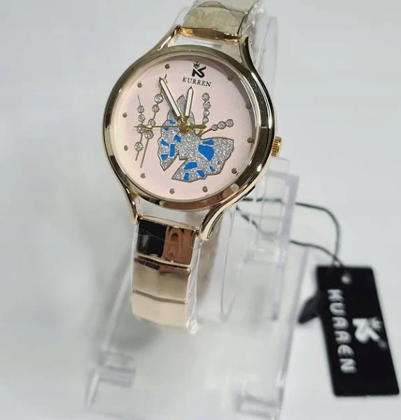 Modny Złoty Zegarek Damski Kurren