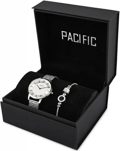 Komplet srebrny zegarek damski bransoletka Pacific