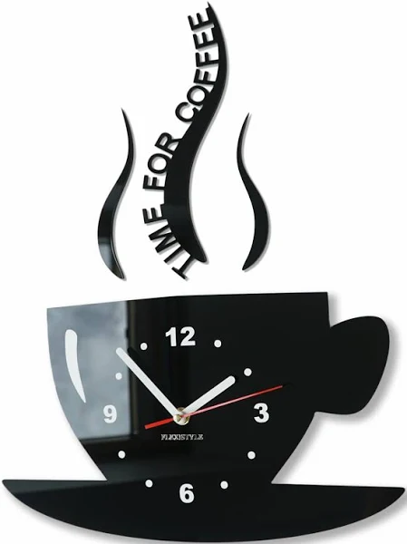 FLEXISTYLE TASSE zegar ścienny do kawy nowoczesny zegar ścienny