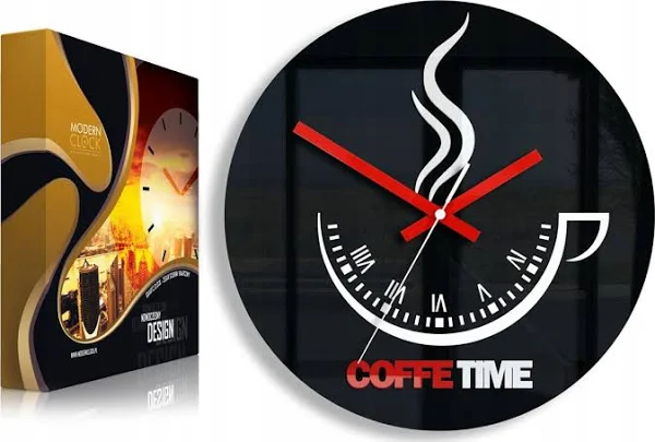 MODERN CLOCK Zegar Ścienny Coffee Time II Black