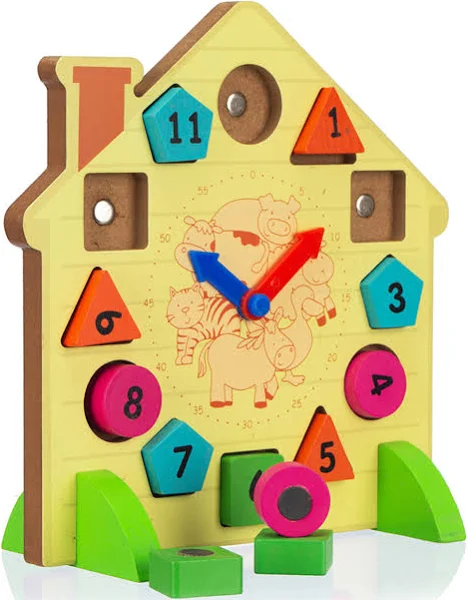 Zegar Drewniany Edukacyjny Nauka Godzin E0295 Ema