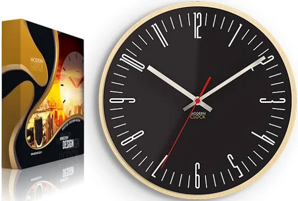 Zegar ścienny PIANO ULTRA CICHY CZYTELNY DREWNO