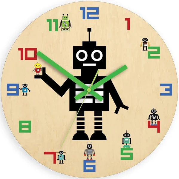 Zegar ścienny Robot do pokoju dziecka Nowoczesny