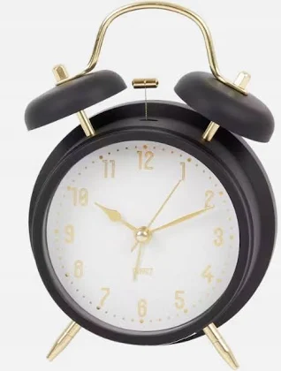 Zegar Budzik Czarny 16 cm