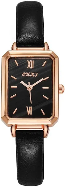 Zegarek damski Vintage Square Watch Pasek nadaje się na prezenty One Size czarny