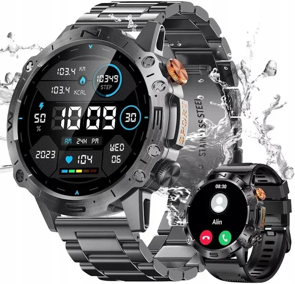 Zegarek Smartwatch Męski Pancerny Wodoodporny Rozmowy Menu Sport