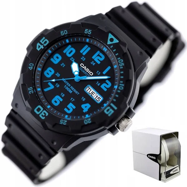 Zegarek dziecięcy Casio dla chłopca +box +grawer cyfry datownik