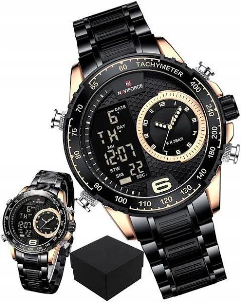 Zegarek naviforce męski led bransoleta stoper box