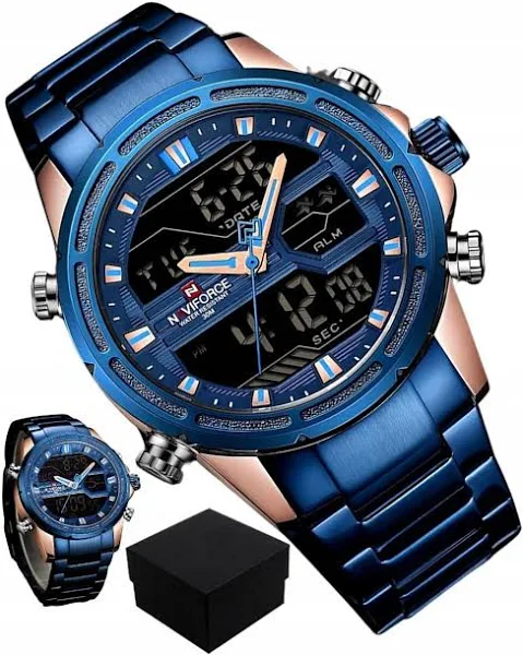 Zegarek męski Naviforce Led Bransoleta Stoper Box