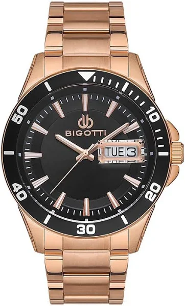 Bigotti Męskie Zegarek Różowe złoto