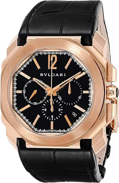 Zegarek Bvlgari Octo BGOP41BGLDCH czarny kolor tarczy