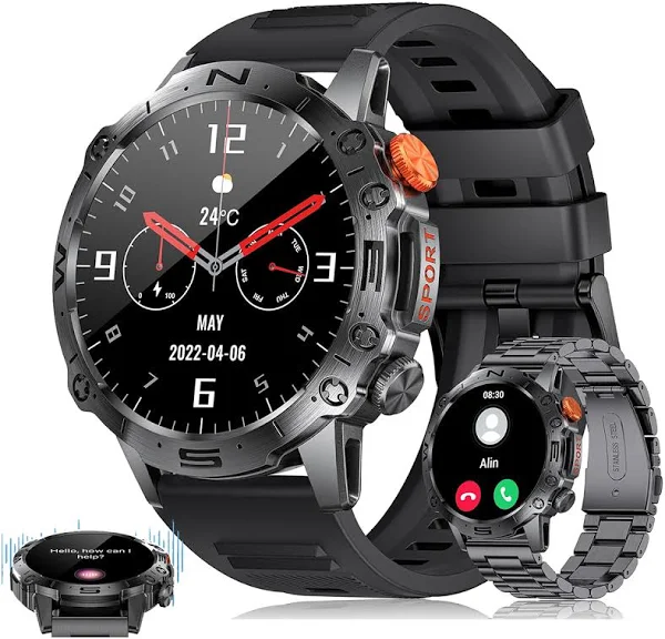 Wodoodporny Wojskowy Zegarek Męski Smartwatch Nowy Model Duży Ekran