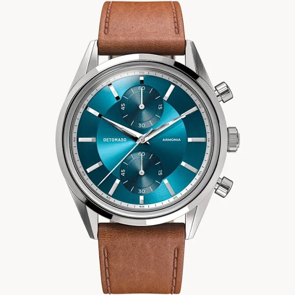 Zegarek Damski Niebieski Chronograf Stal Chirurgiczna Szkło Mineralne