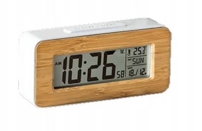 Tchibo Cyfrowy Budzik Zegar Radiowy Z Bambusem